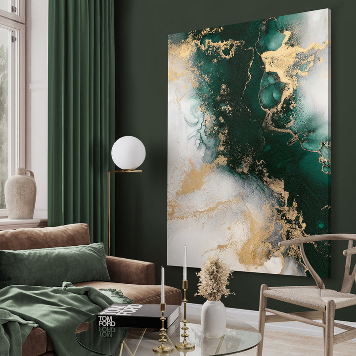 Ljuddämpande tavla - Emerald marble