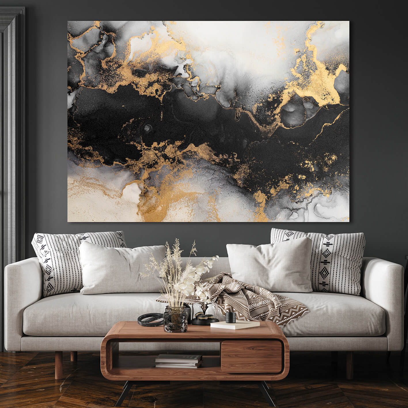 Ljuddämpande tavla - Smoke marble