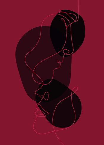Ljuddämpande tavla - Magenta abstract
