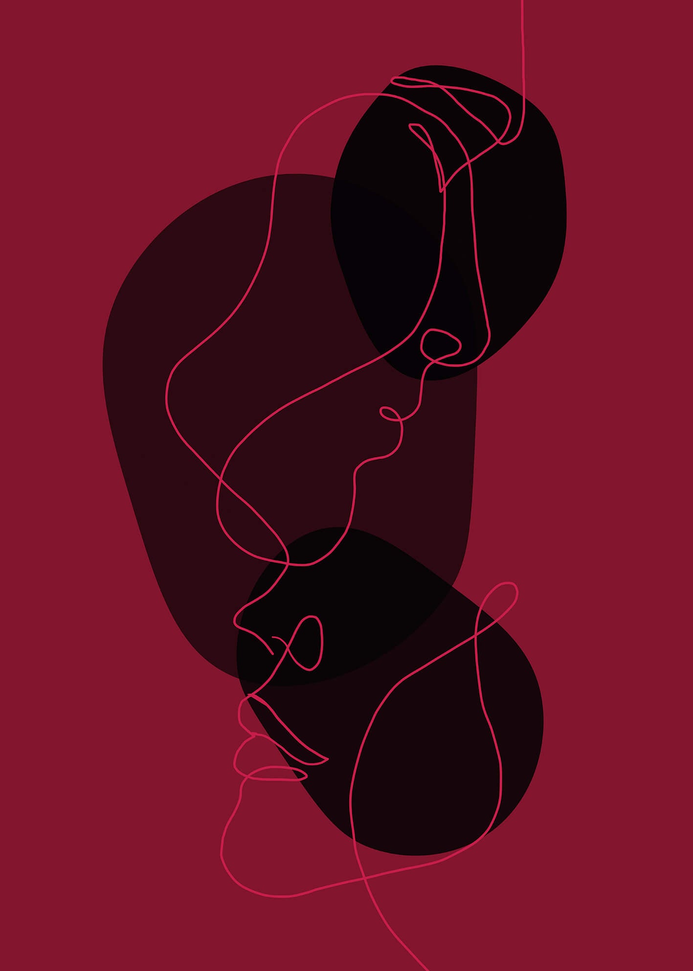 Ljuddämpande tavla - Magenta abstract