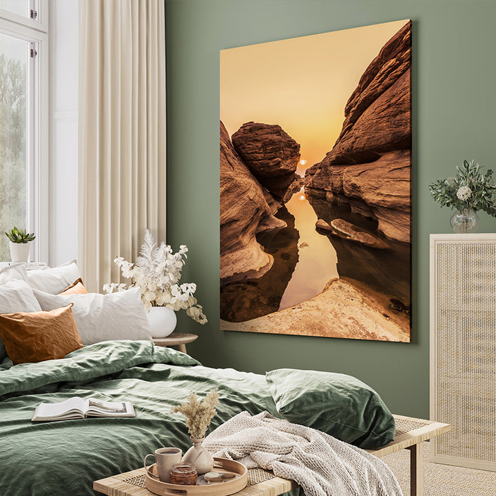 Ljuddämpande tavla - Sunrise and Rocks