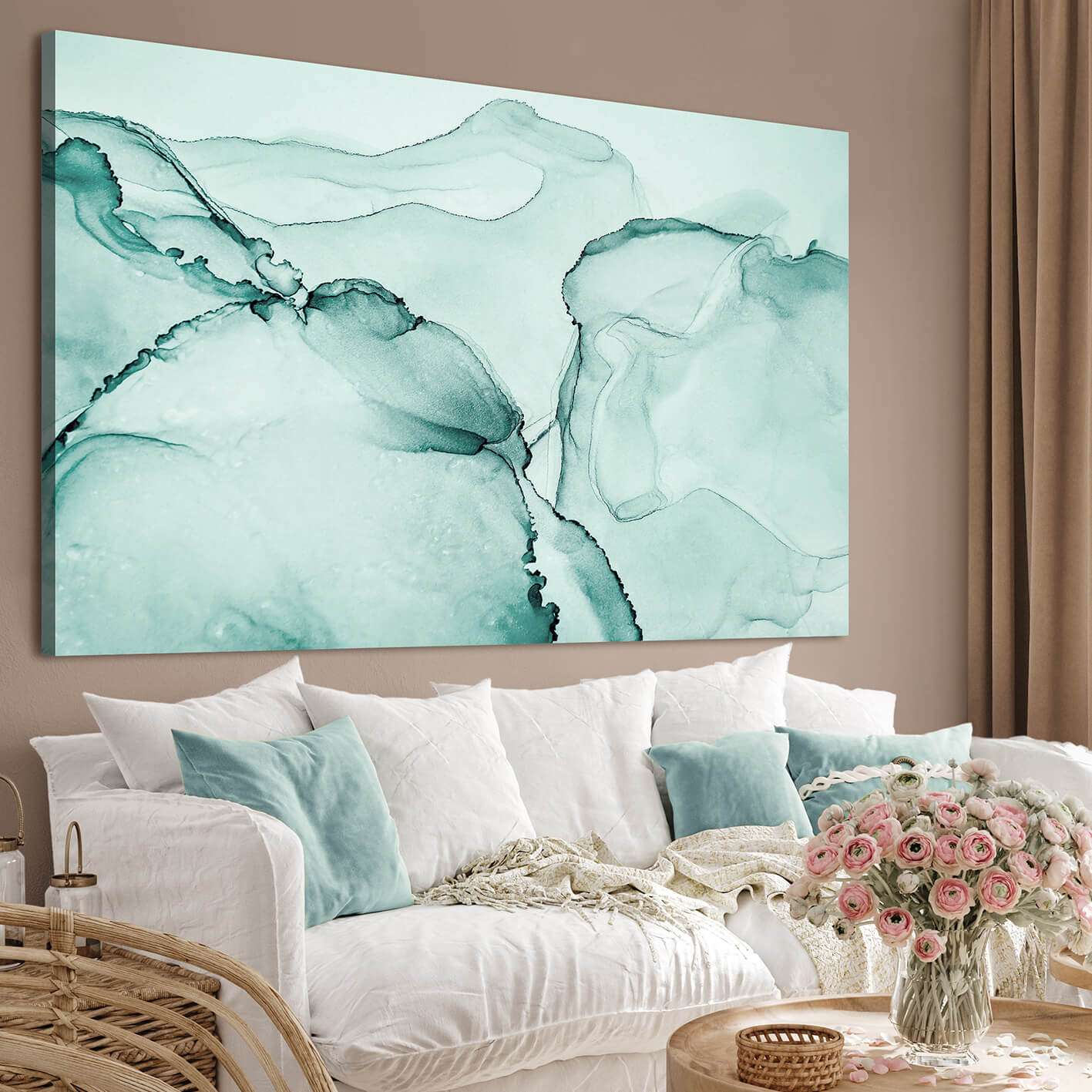 Ljuddämpande tavla - Turquoise Marble