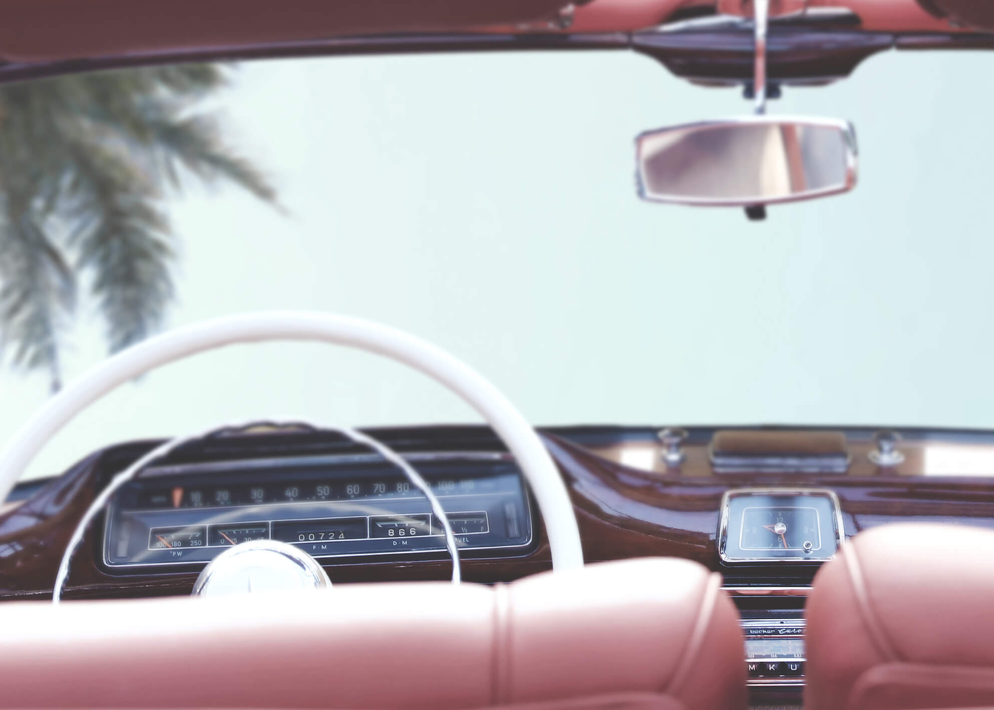 Ljuddämpande tavla  - Vintage car beach 