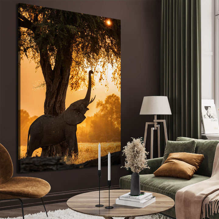 Ljuddämpande tavla - Elephant landscape