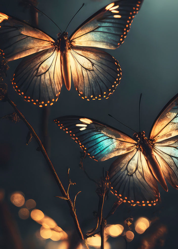 Ljuddämpande tavla - Butterflies at Night