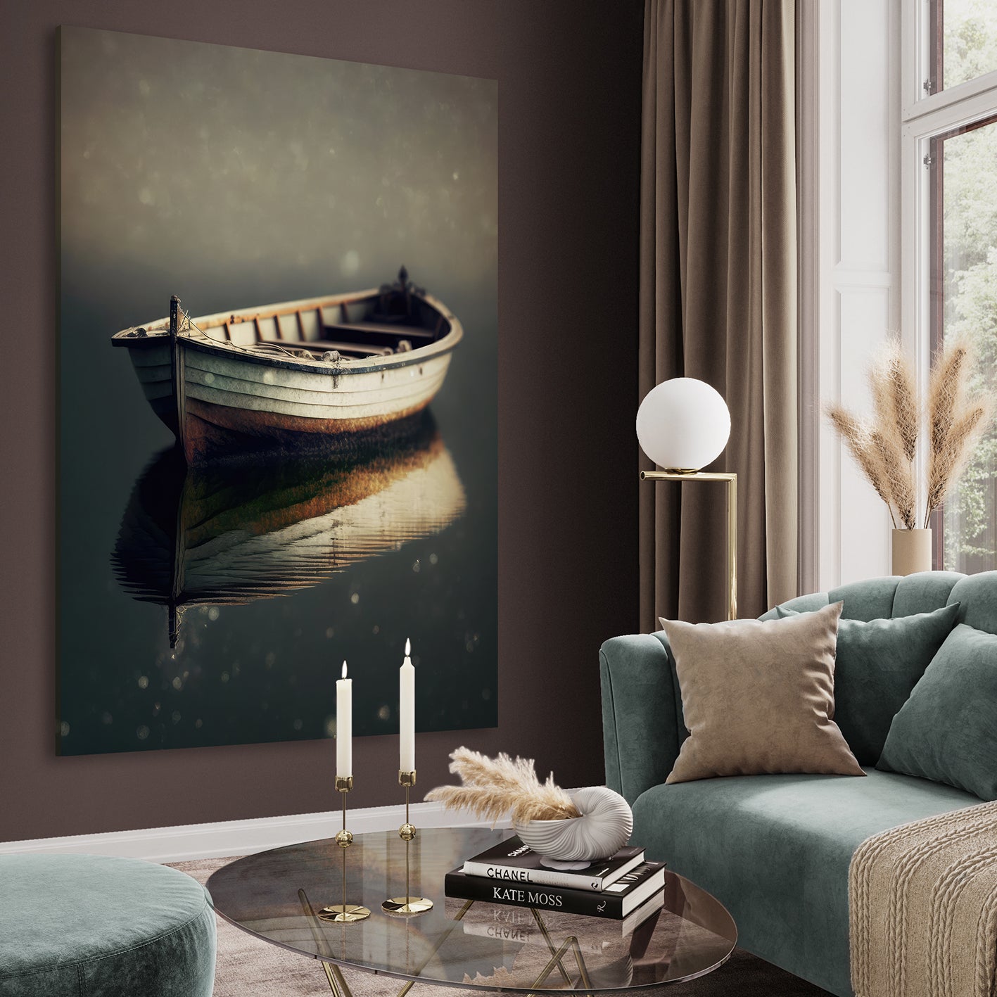 Ljuddämpande tavla - Lonely Boat