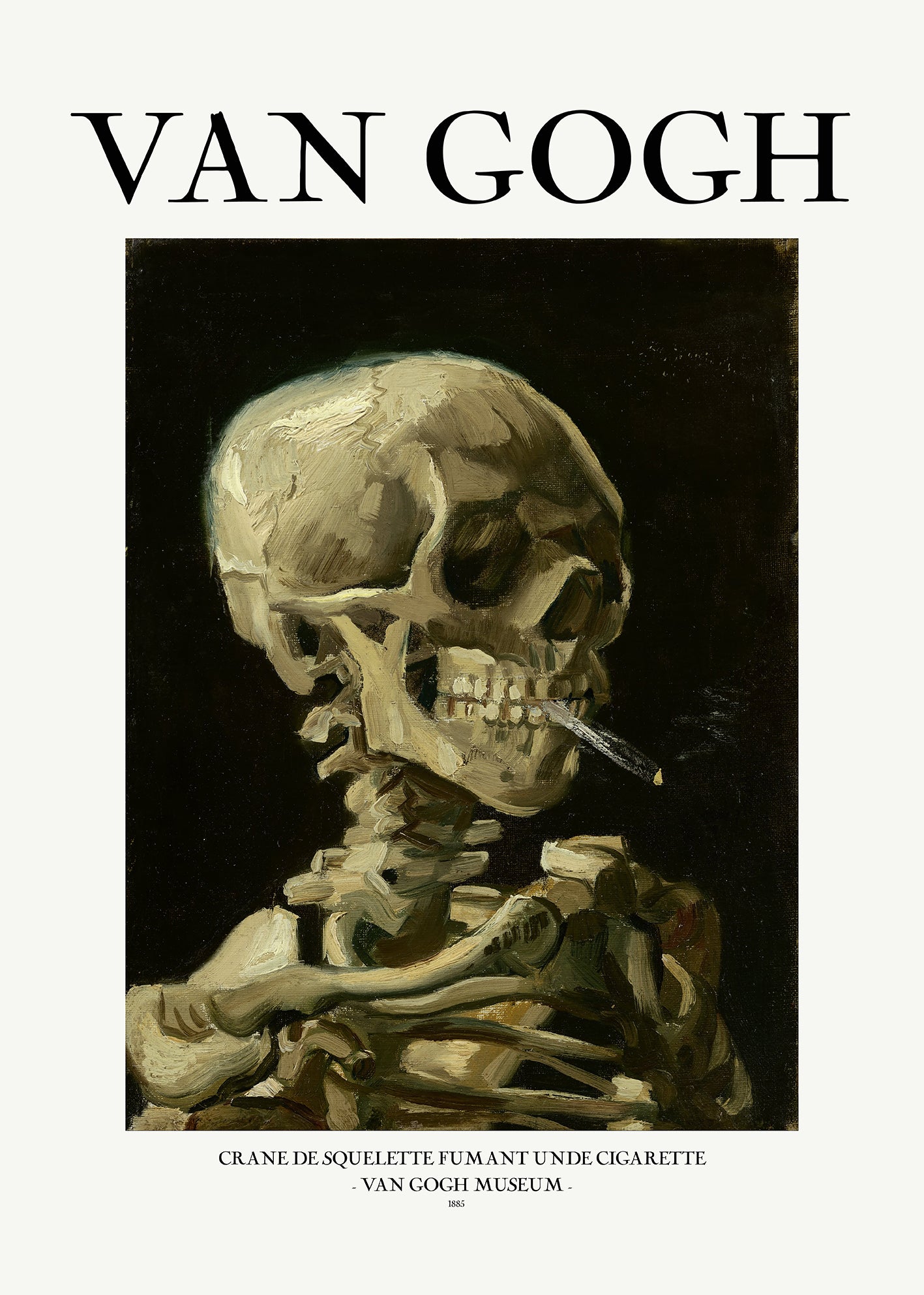 Ljuddämpande tavla - Skull of a Skeleton with Burning Cigarette