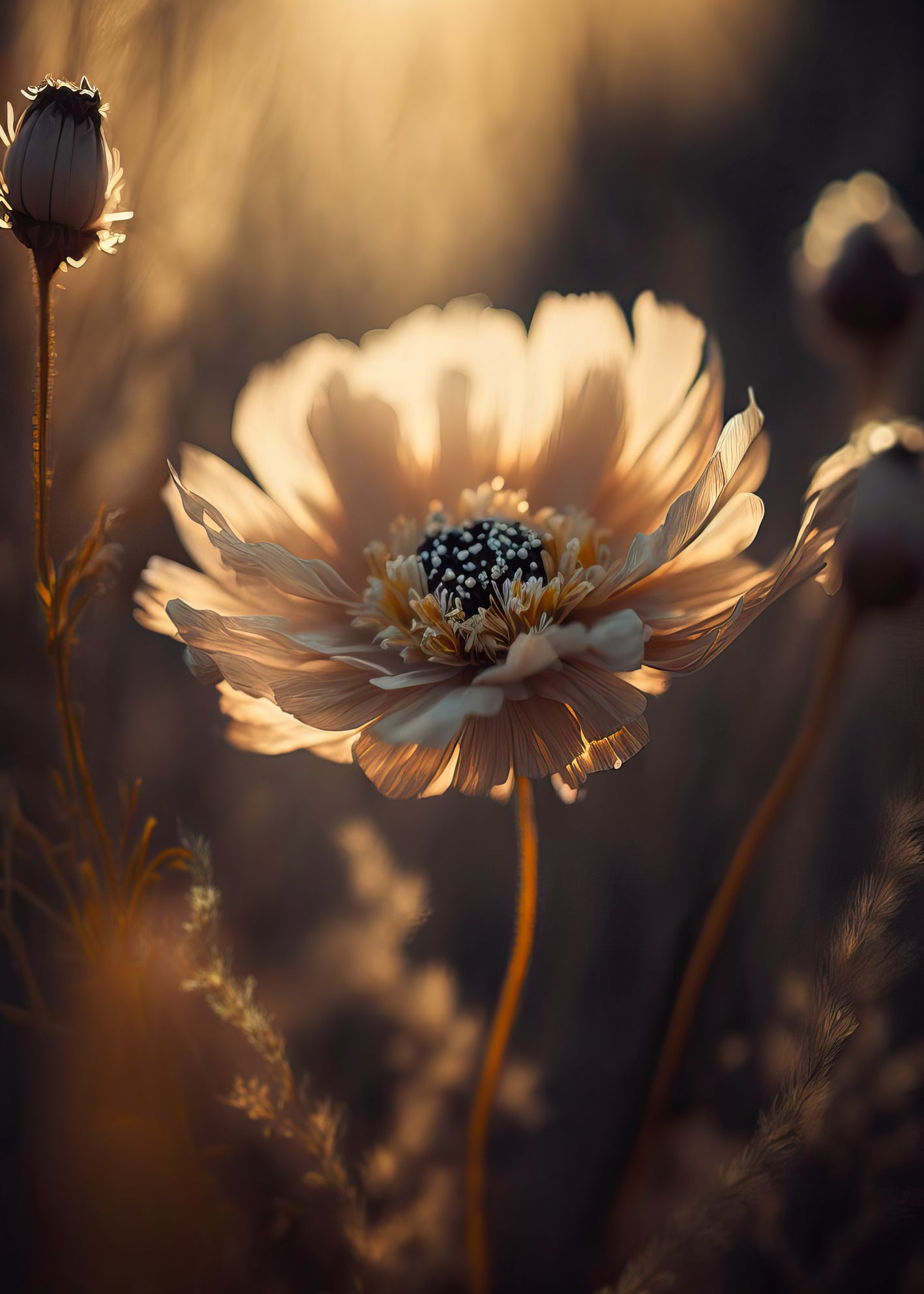 Ljuddämpande tavla - Central Flower