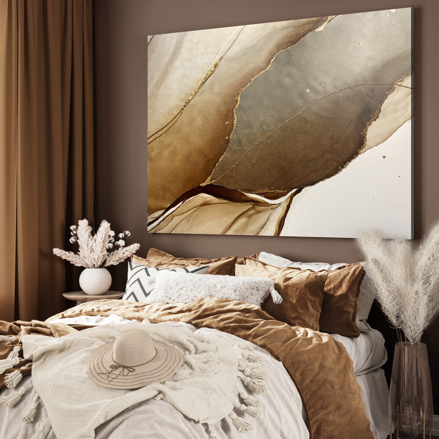 Ljuddämpande tavla - Golden Seams No2