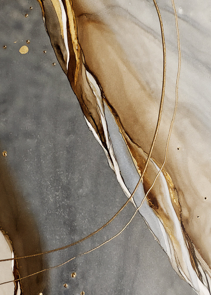 Ljuddämpande tavla - Golden Seams No3