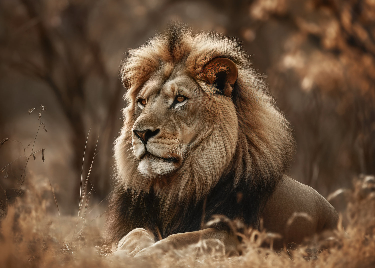 Ljuddämpande tavla - Regal Lion