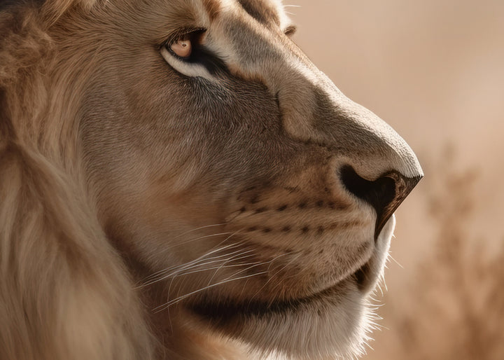 Ljuddämpande tavla - Lion Profile