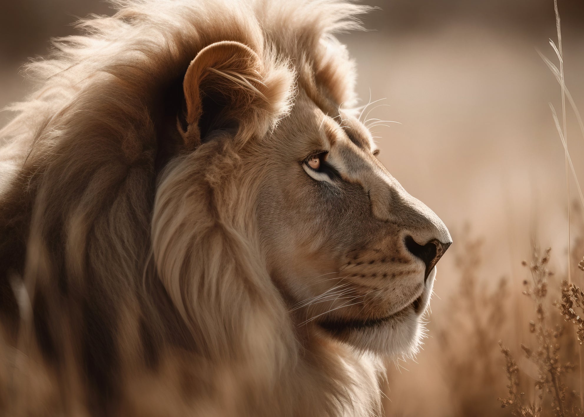 Ljuddämpande tavla - Lion Profile