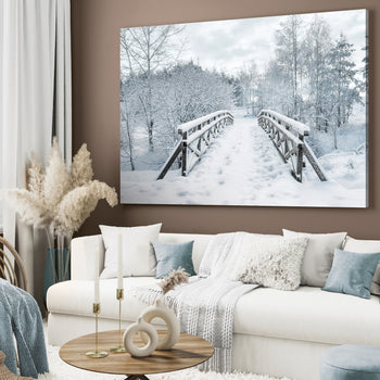 Ljuddämpande tavla - Snowy Bridge