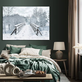Ljuddämpande tavla - Snowy Bridge