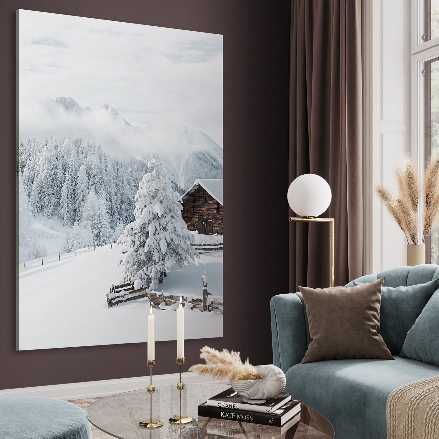 Ljuddämpande tavla - Snow and Mountains