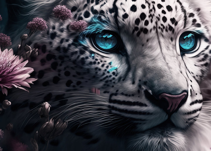 Ljuddämpande tavla - White Leopard