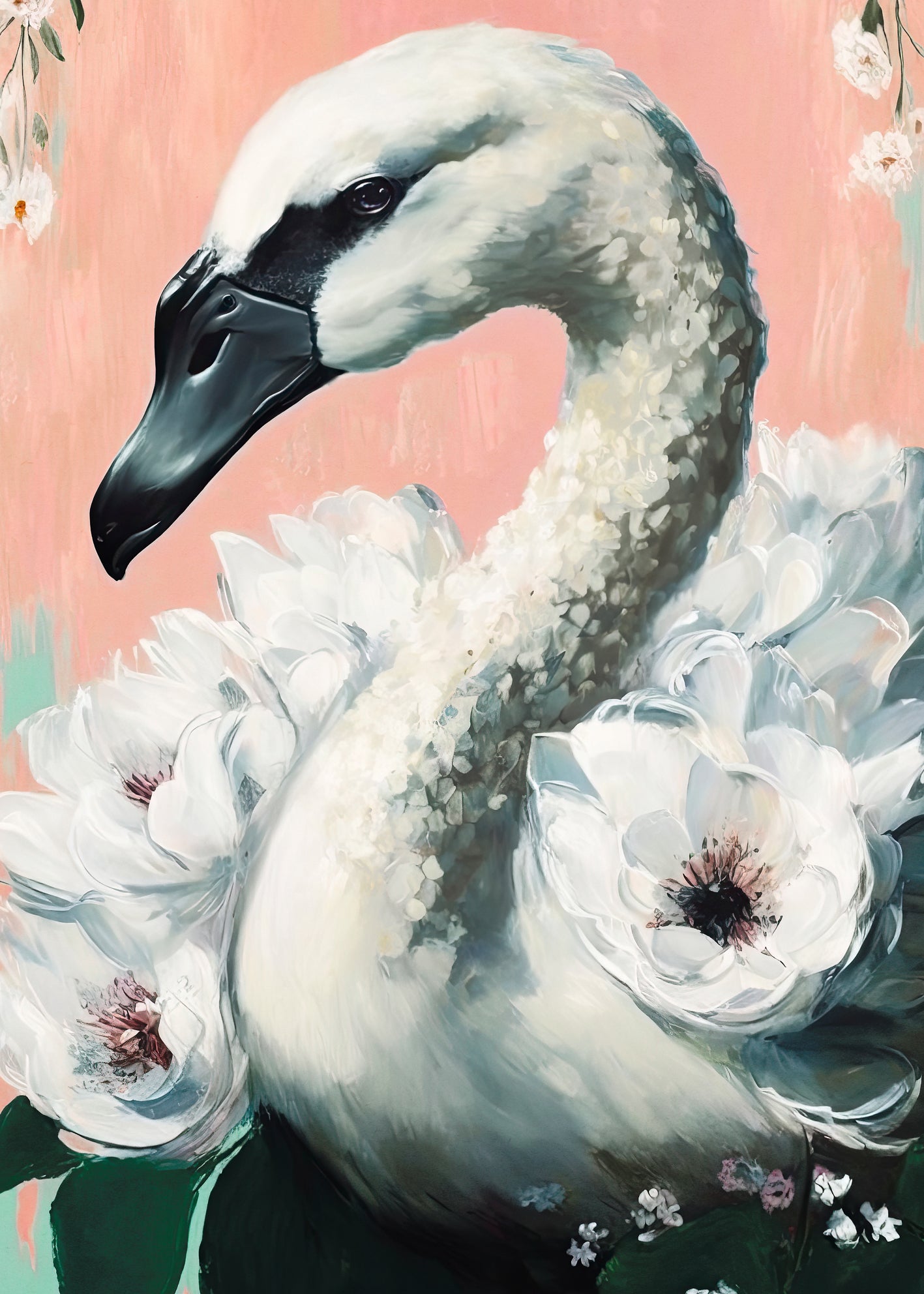 Ljuddämpande tavla - Swan Elegance