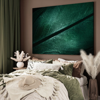 Ljuddämpande tavla - Green Feather