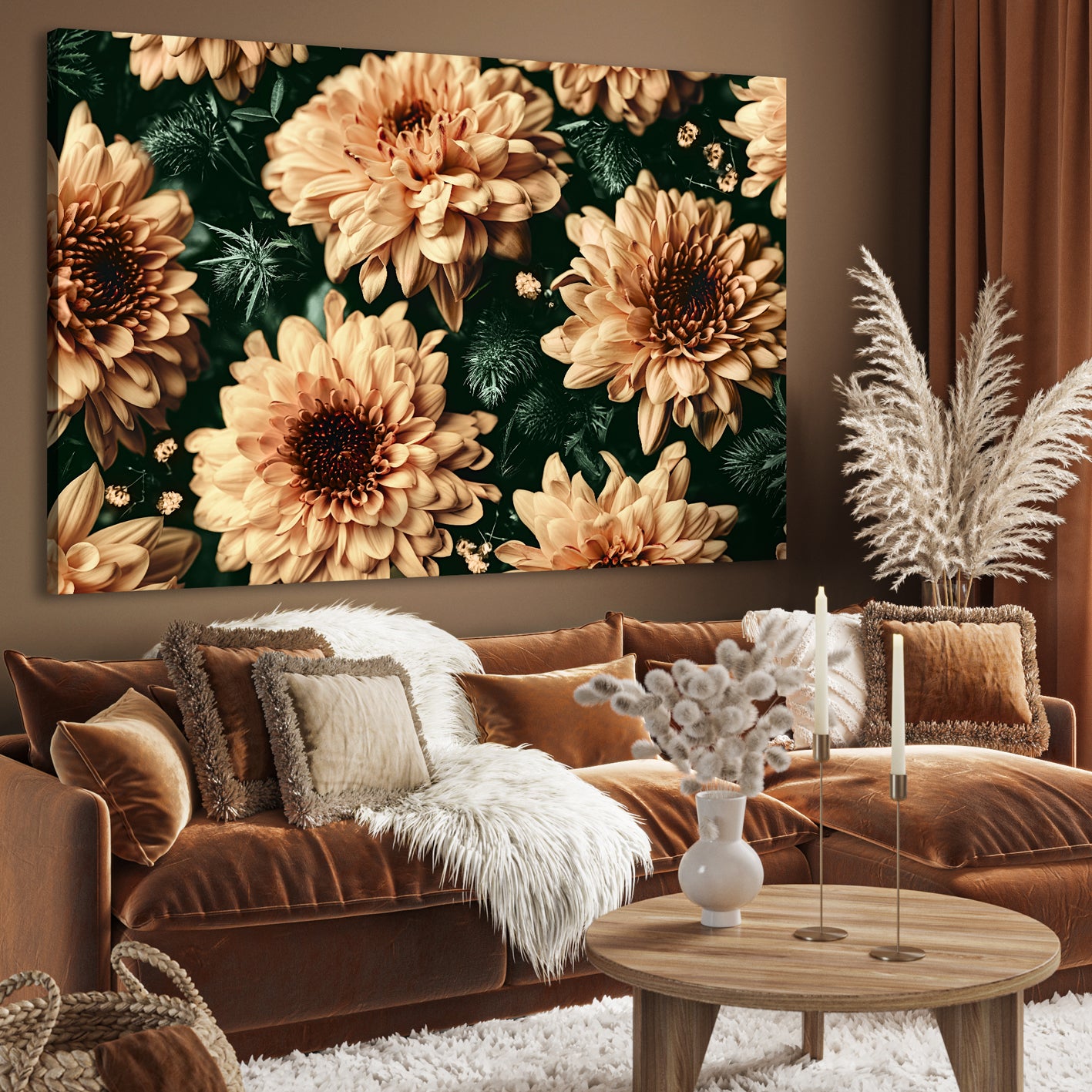 Ljuddämpande tavla - Baroque Flowers