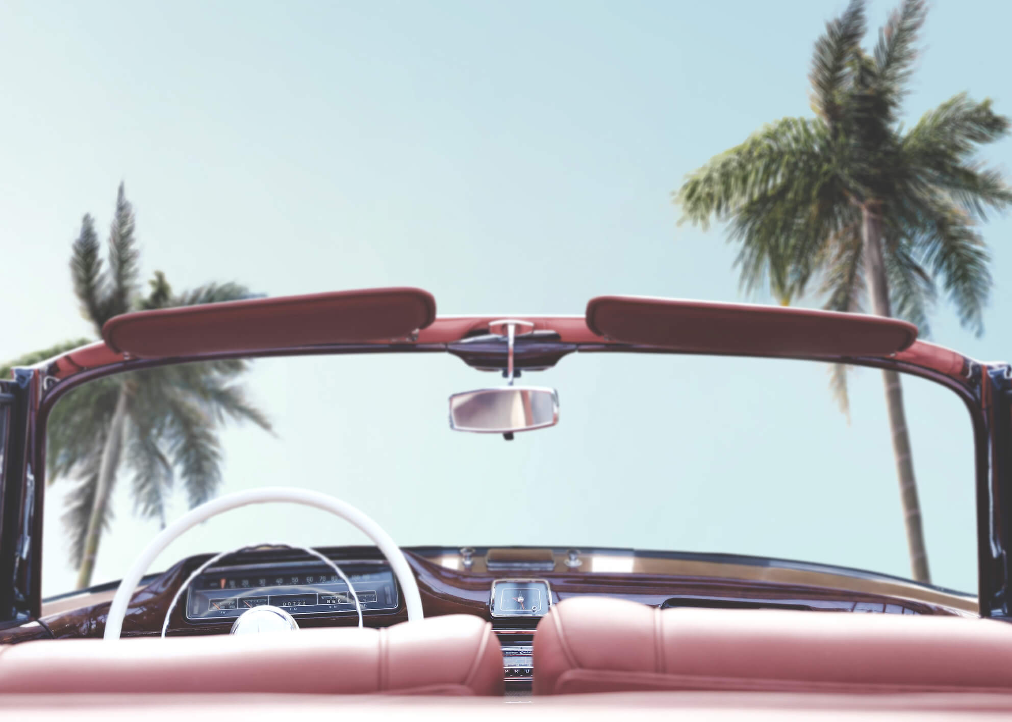 Canvastavla - Vintage car beach