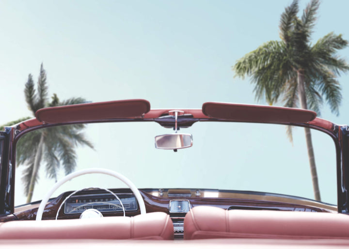Canvastavla - Vintage car beach
