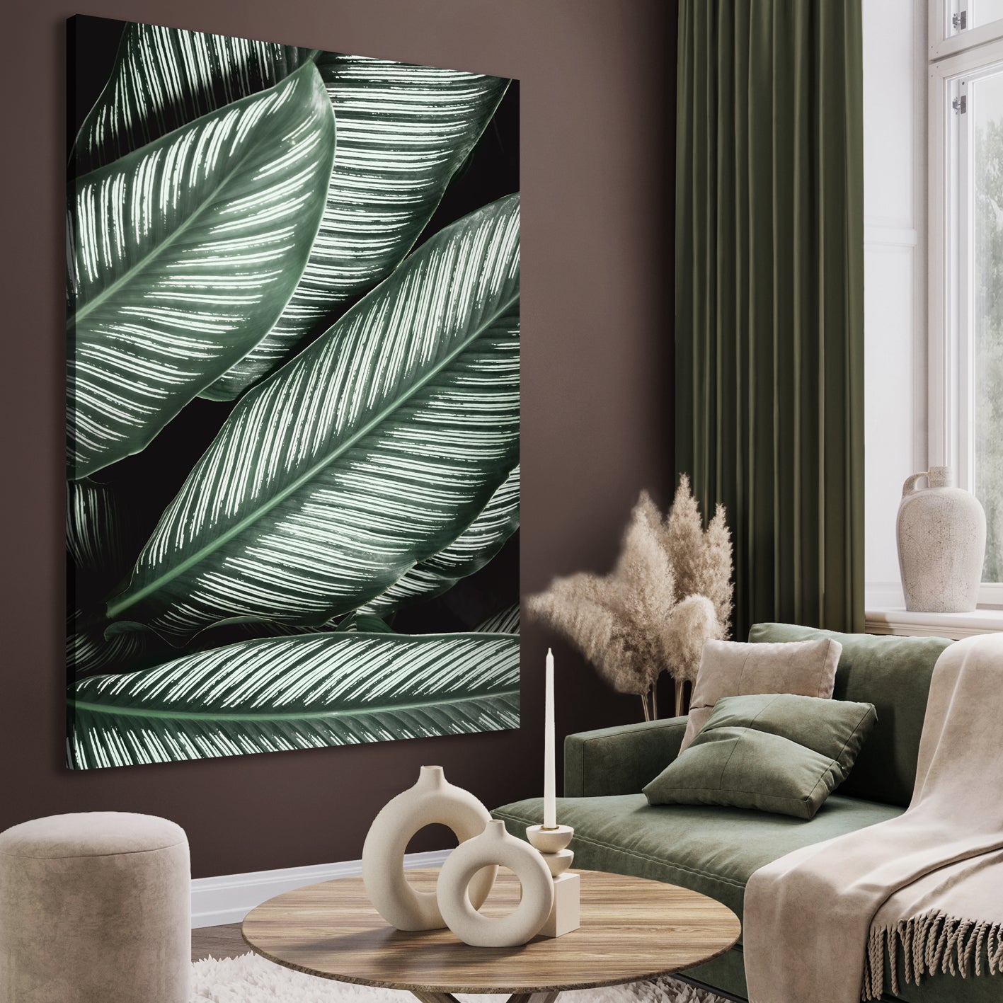 Canvastavla - Green Leaf