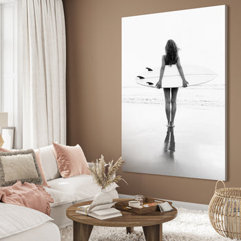 Ljuddämpande tavla - Surfer Woman