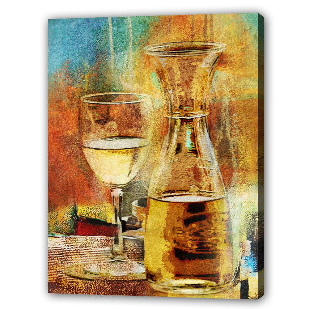 Abstrakt Oljemålning - White wine