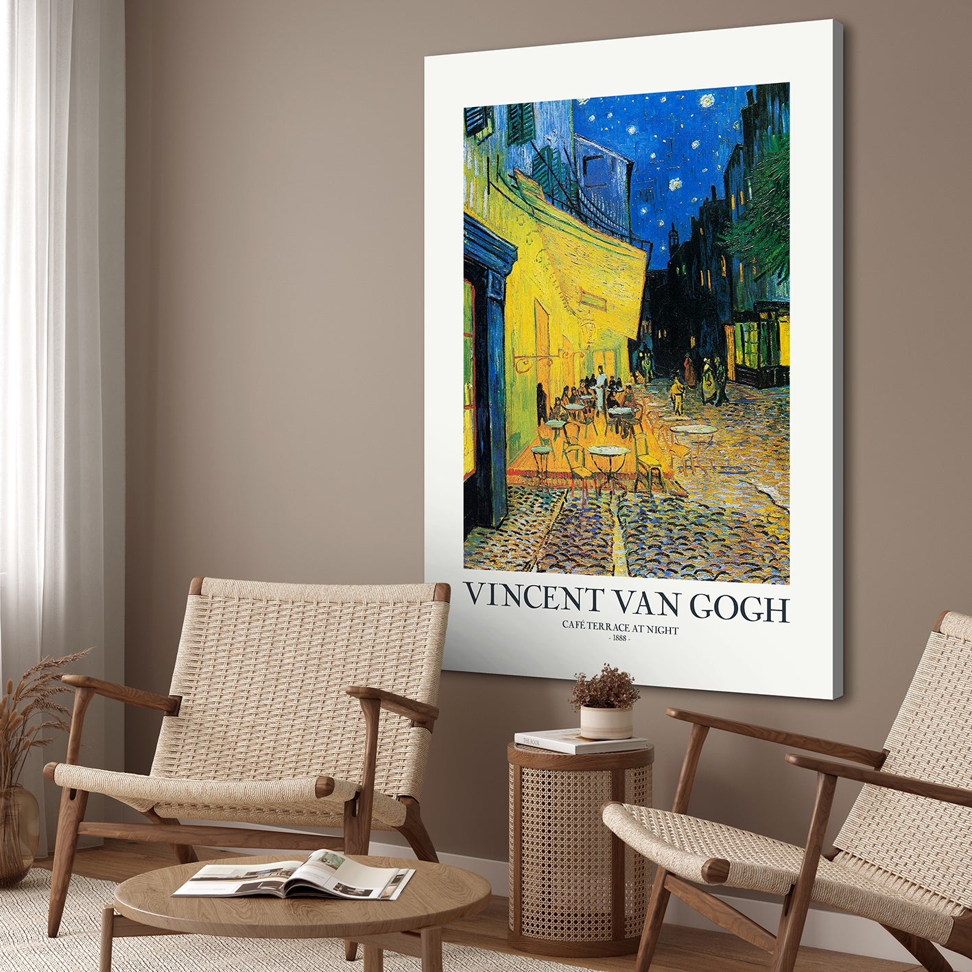 Canvastavla - Café Terrace At Night (120x180)