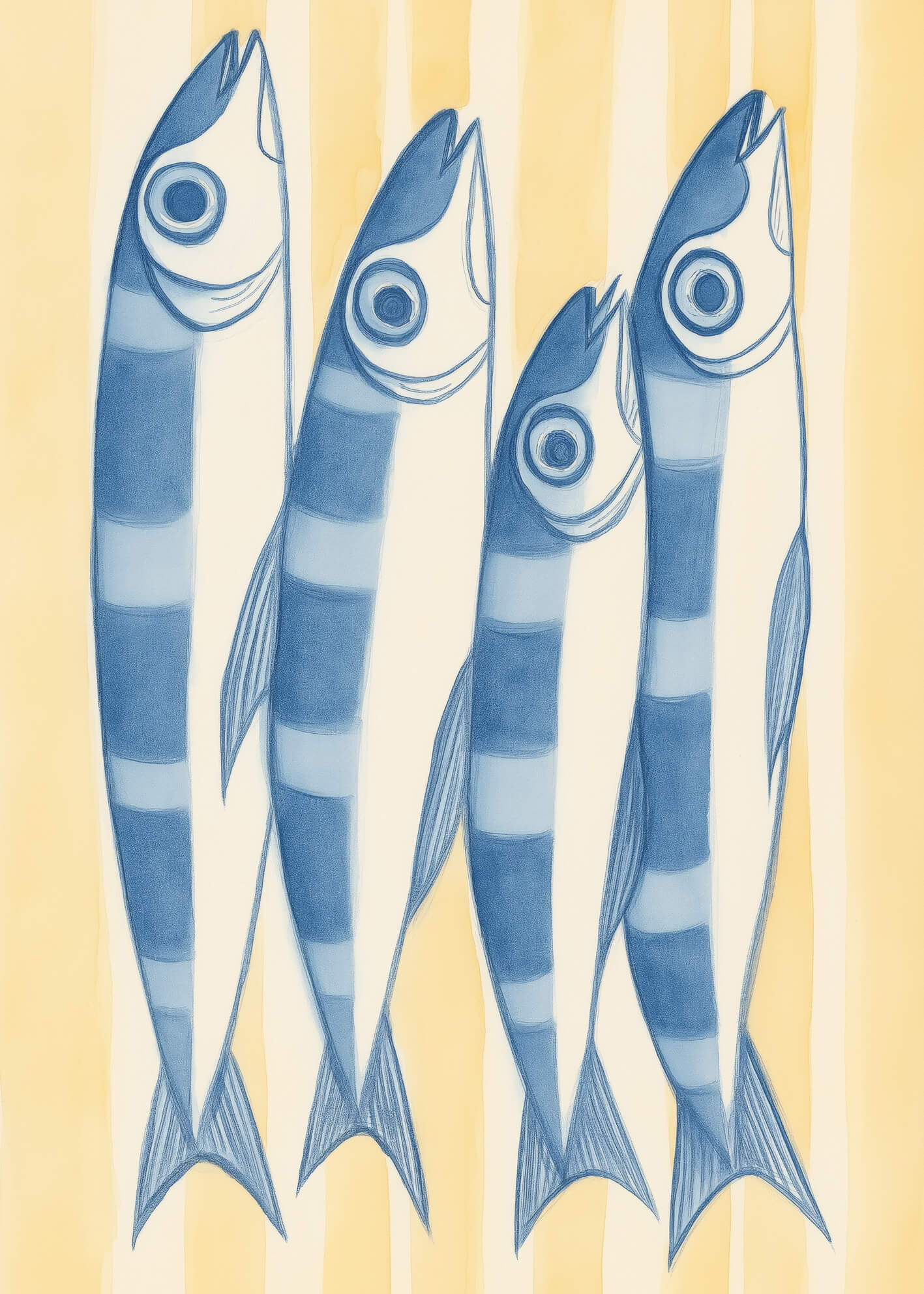 Ljuddämpande tavla - Striped Sardines