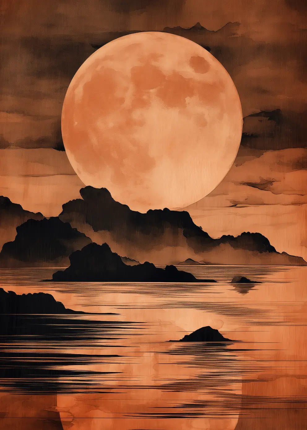 Ljuddämpande tavla - Moonlit Horizon