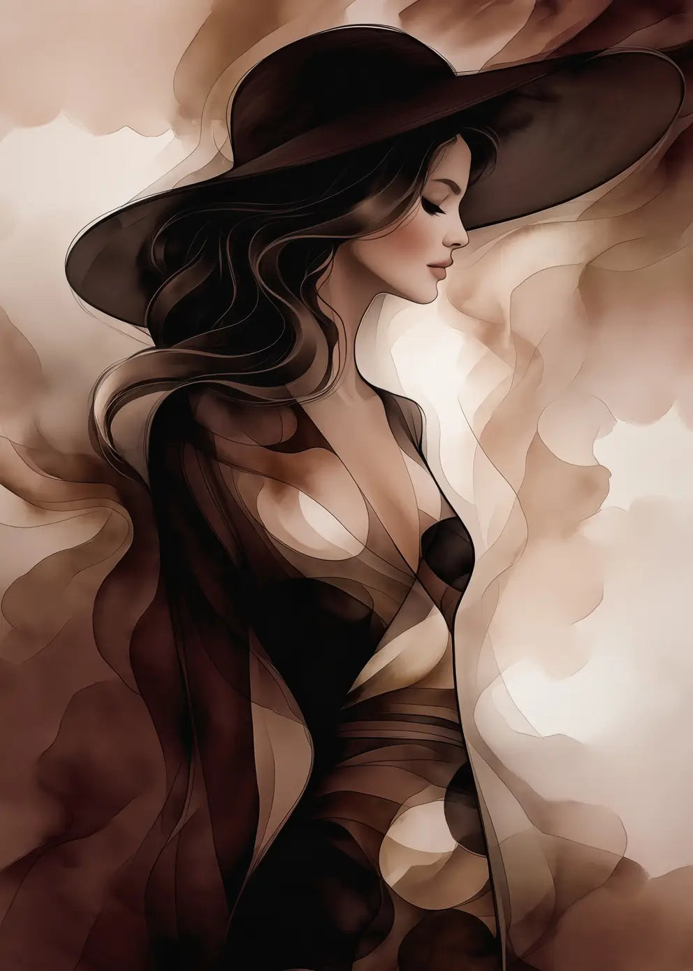Ljuddämpande tavla  - Woman in Brown