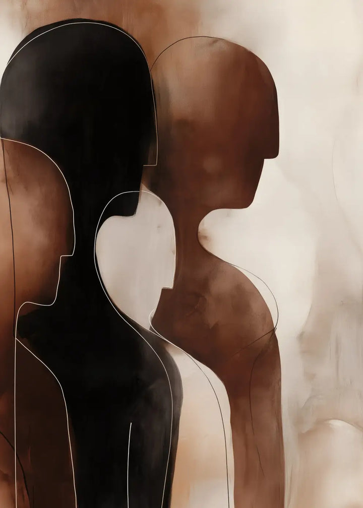 Ljuddämpande tavla - Brown Silhouettes