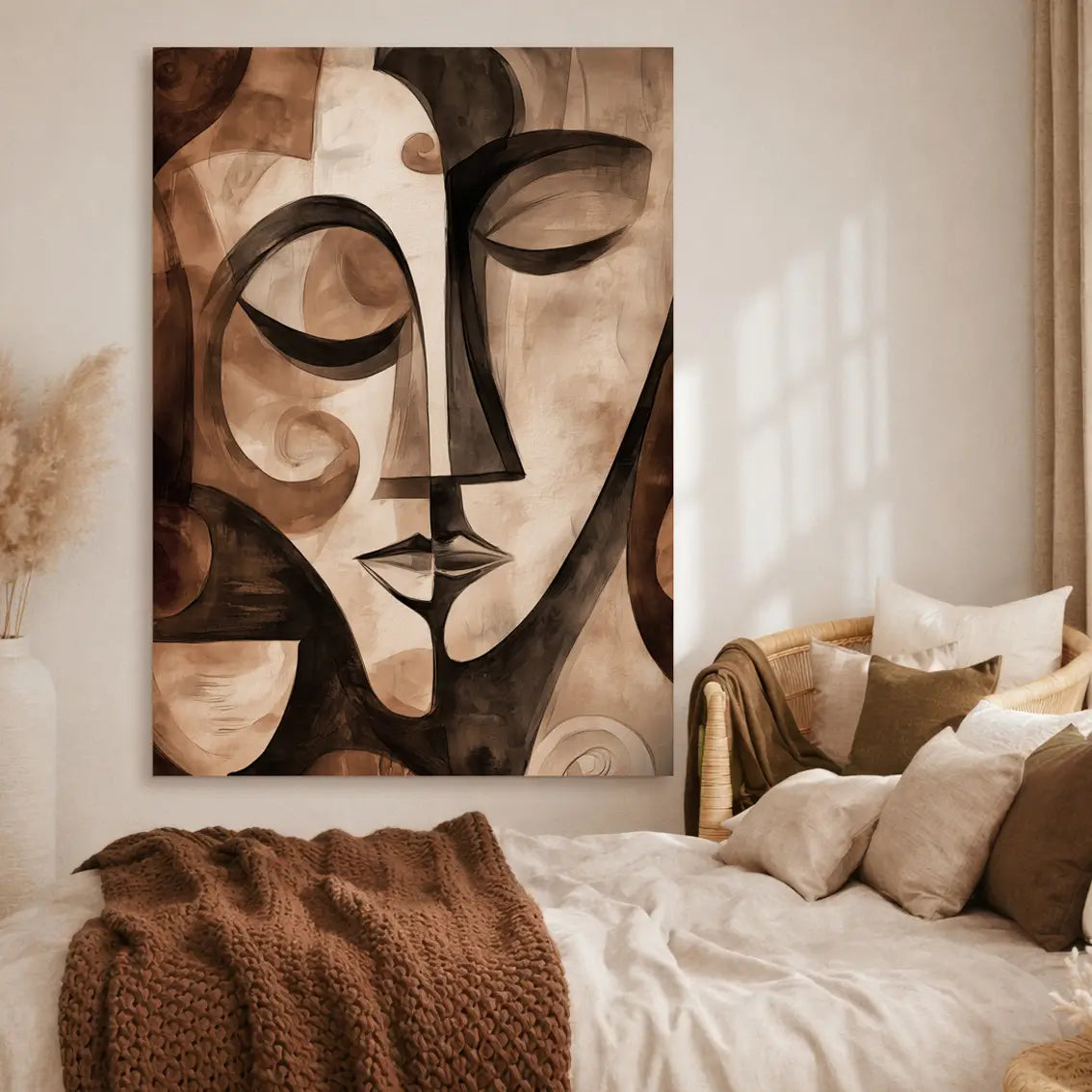 Ljuddämpande tavla  - Abstract Brown Portrait