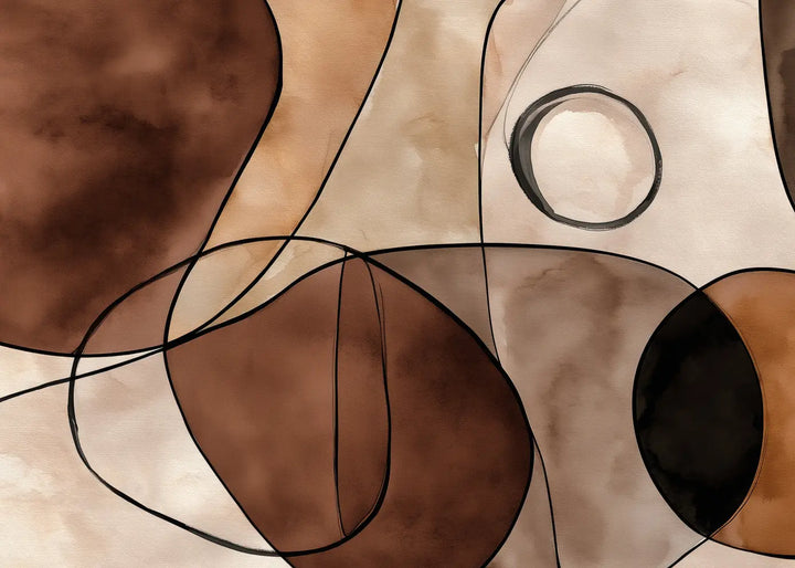 Ljuddämpande tavla - Circles in Brown