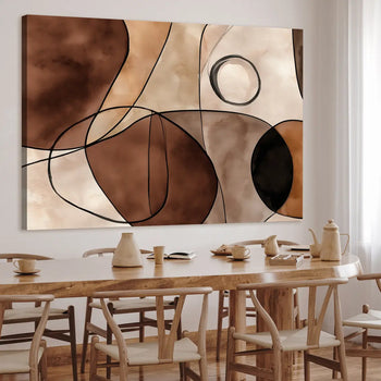 Ljuddämpande tavla - Circles in Brown