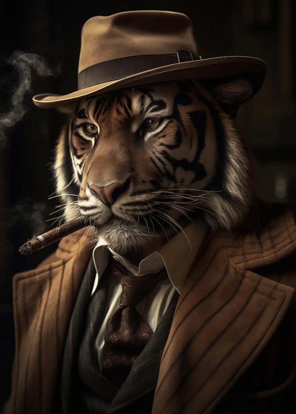 Ljuddämpande tavla - Tiger with Hat