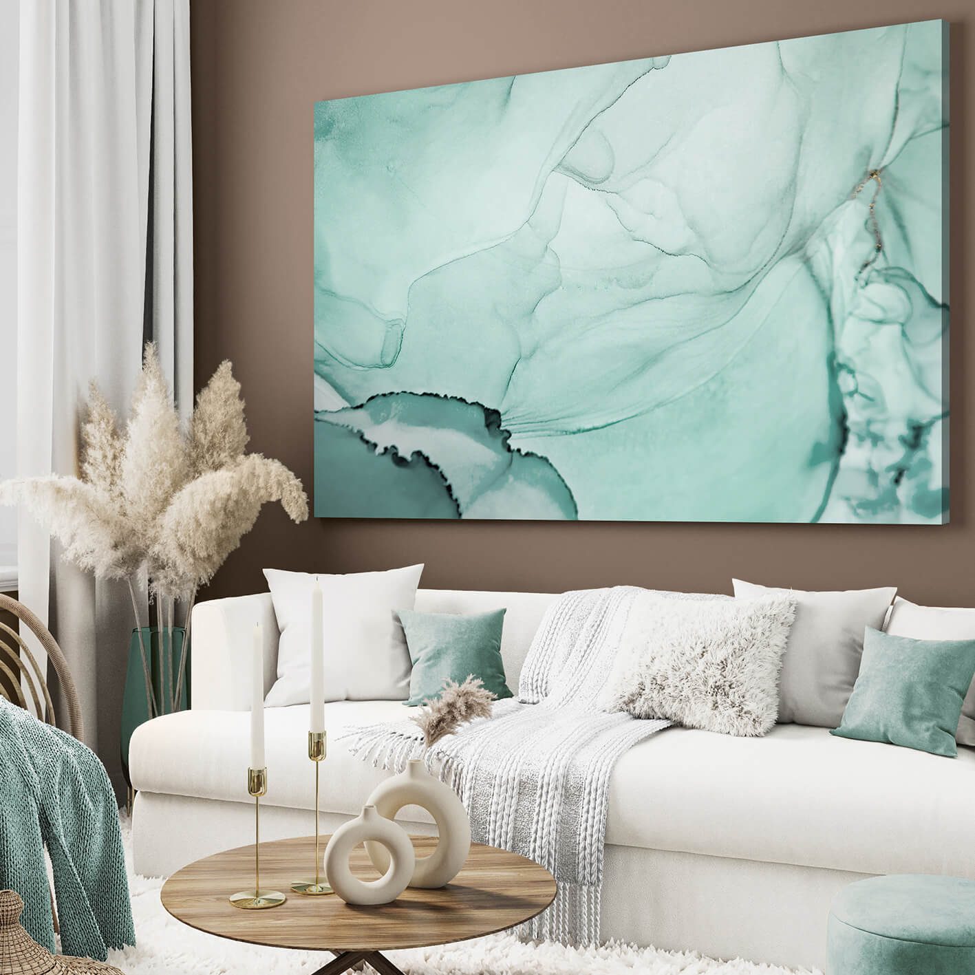 Canvastavla - Mint marble