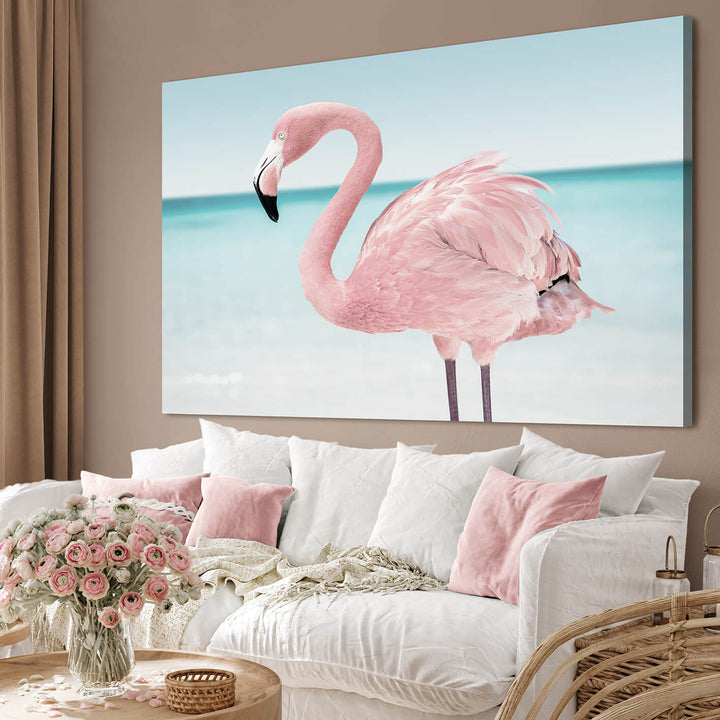 Canvastavla - Pink flamingo