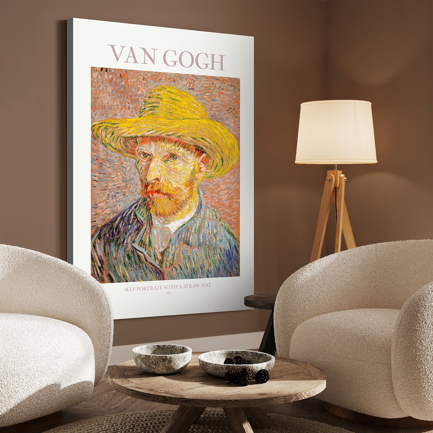 Canvastavla - Self-Portrait with a Straw Hat