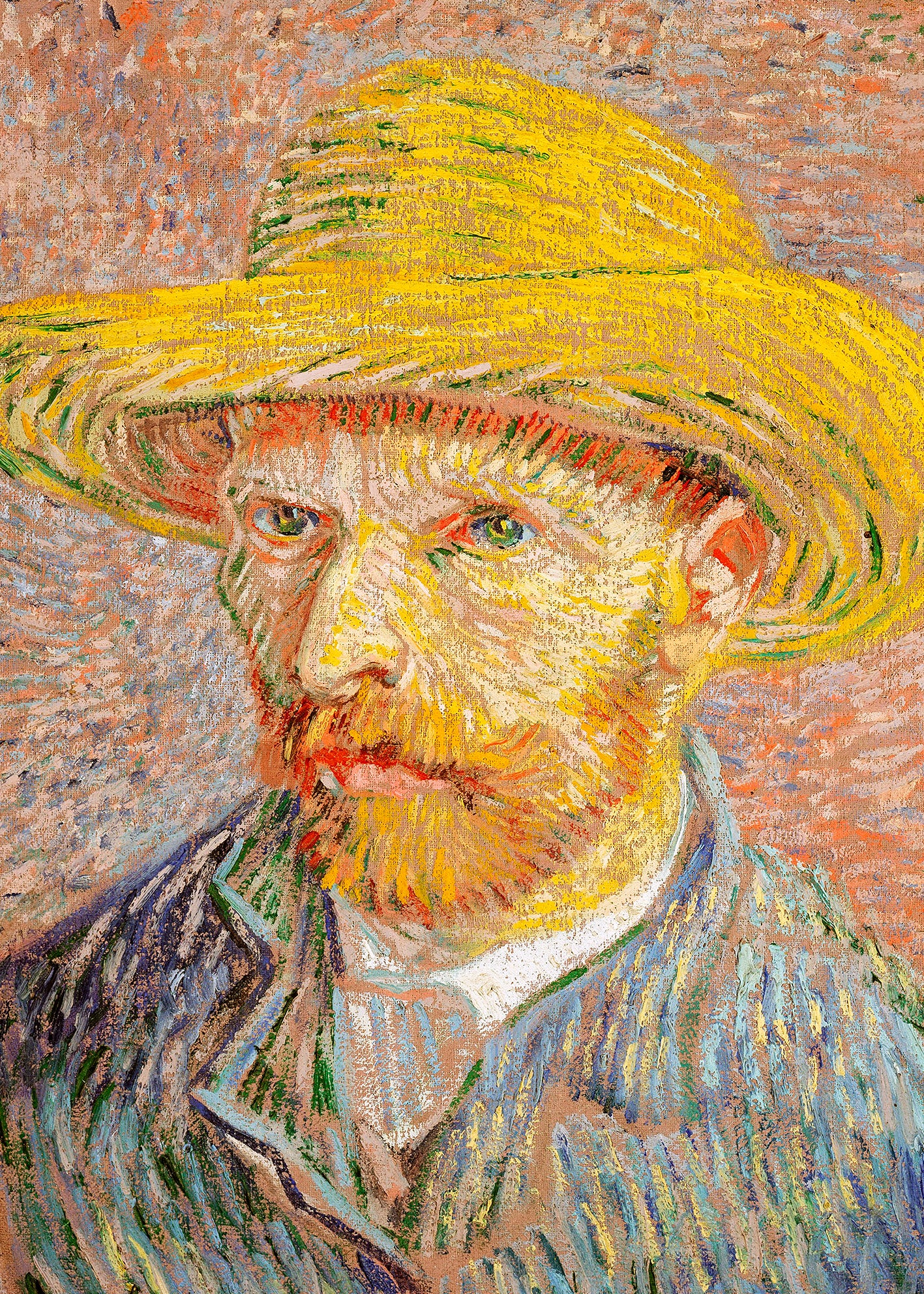 Canvastavla - Self-Portrait with a Straw Hat