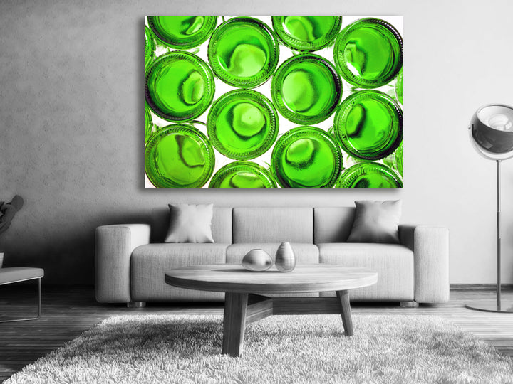 Canvastavla - Green bottles