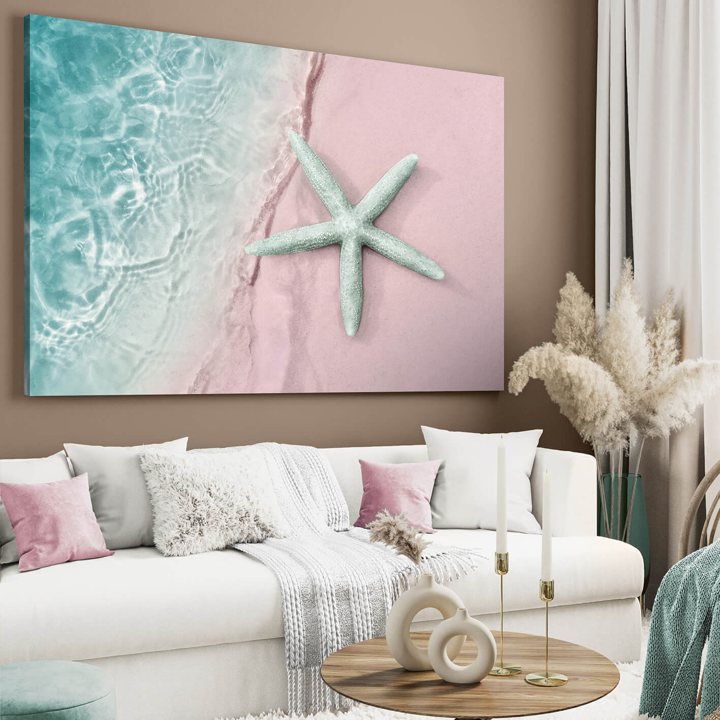Canvastavla - Turquoise starfish