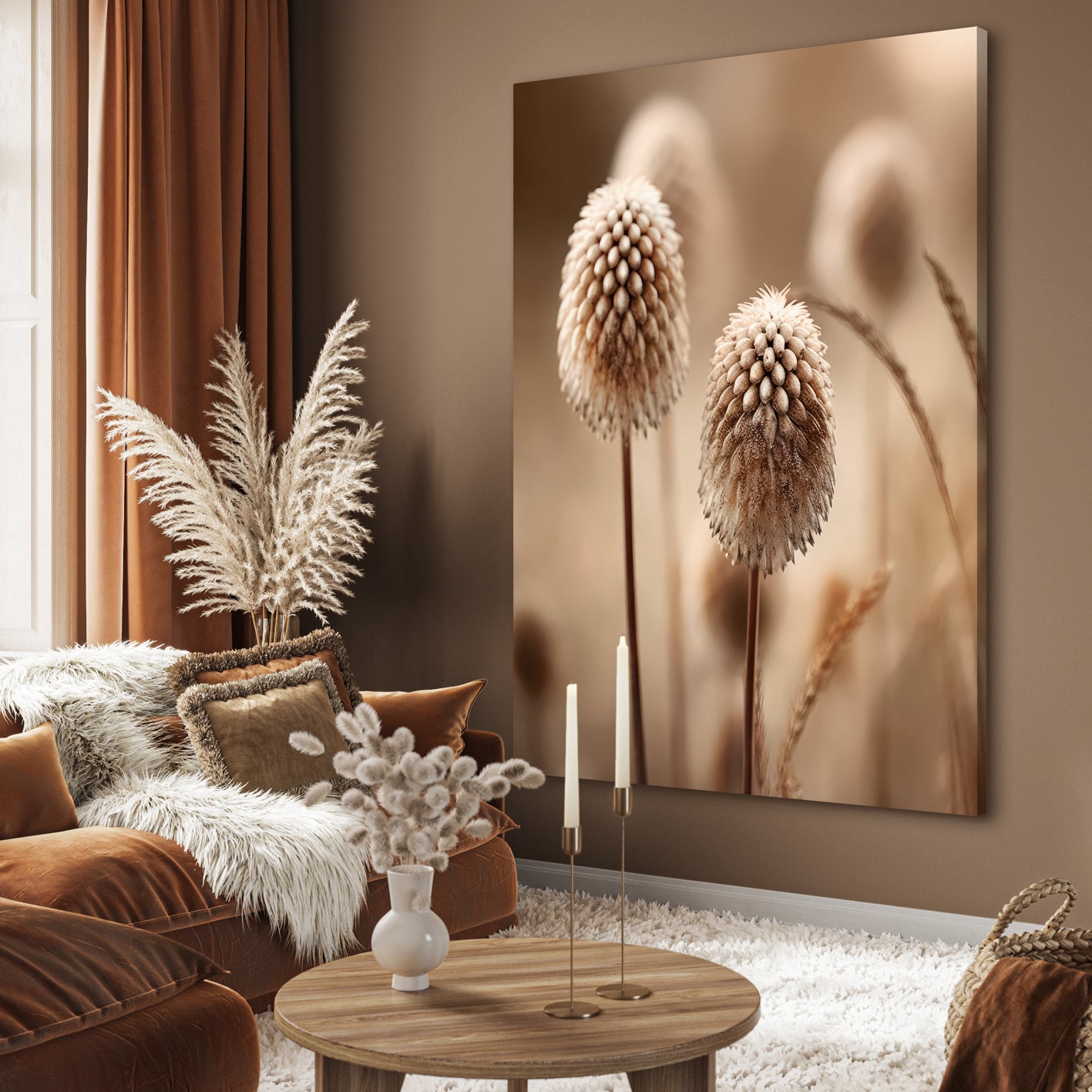 Canvastavla - Beige Botanics