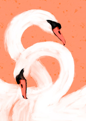 Canvastavla - Swan Embrace