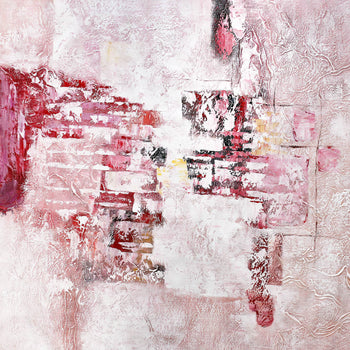 Abstrakt Oljemålning - Pink Love (100x100cm)