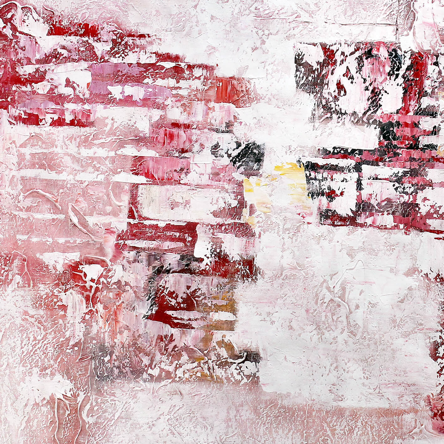 Abstrakt Oljemålning - Pink Love (100x100cm)