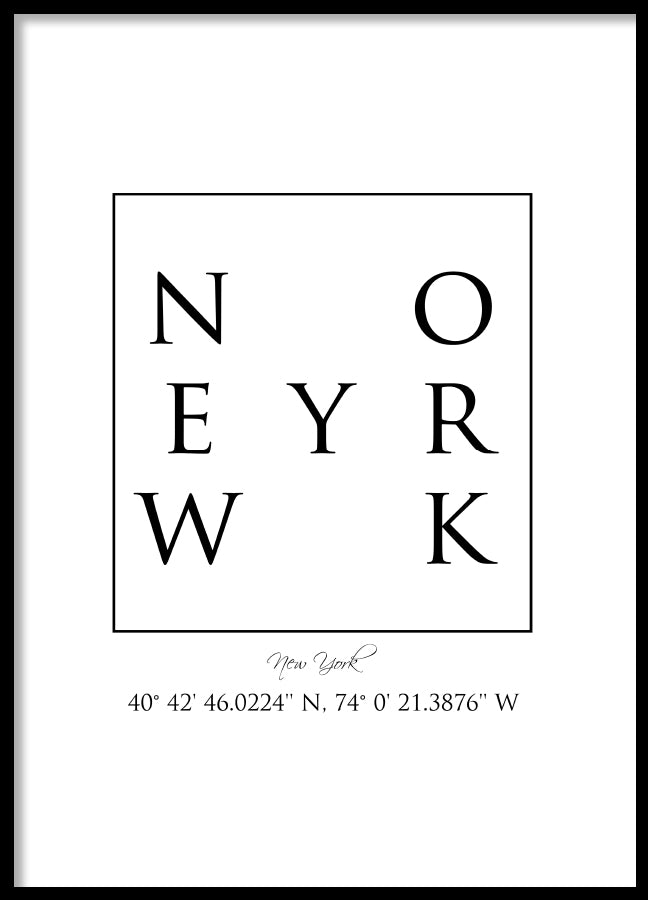 Poster - New York Coordinates