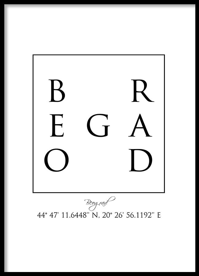 Poster - Beograd Coordinates